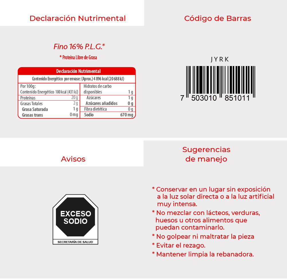 Informacion Jamón de Cerdo Tipo York